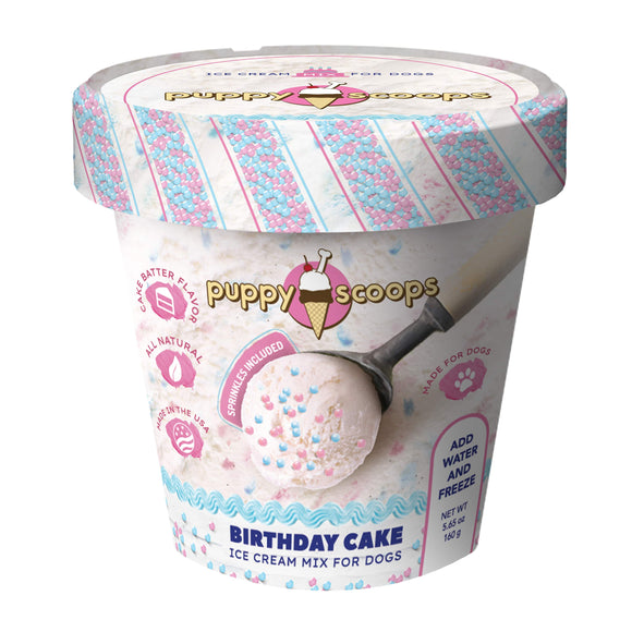 Birthday Cake with Pupfetti Sprinkles - Puppy Scoops Ice Cream Mix