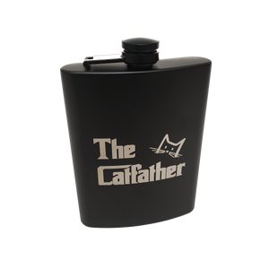 Engraved 8 oz Stainless Steel Flask Cat/Dog Dad