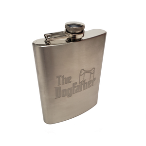 Engraved 8 oz Stainless Steel Flask Cat/Dog Dad