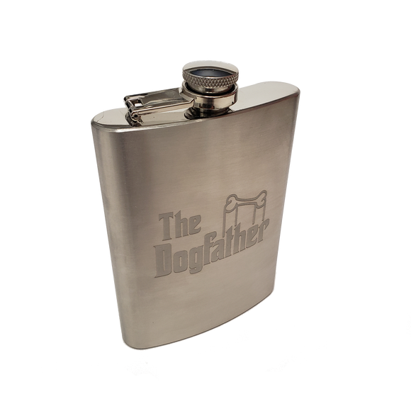 Engraved 8 oz Stainless Steel Flask Cat/Dog Dad