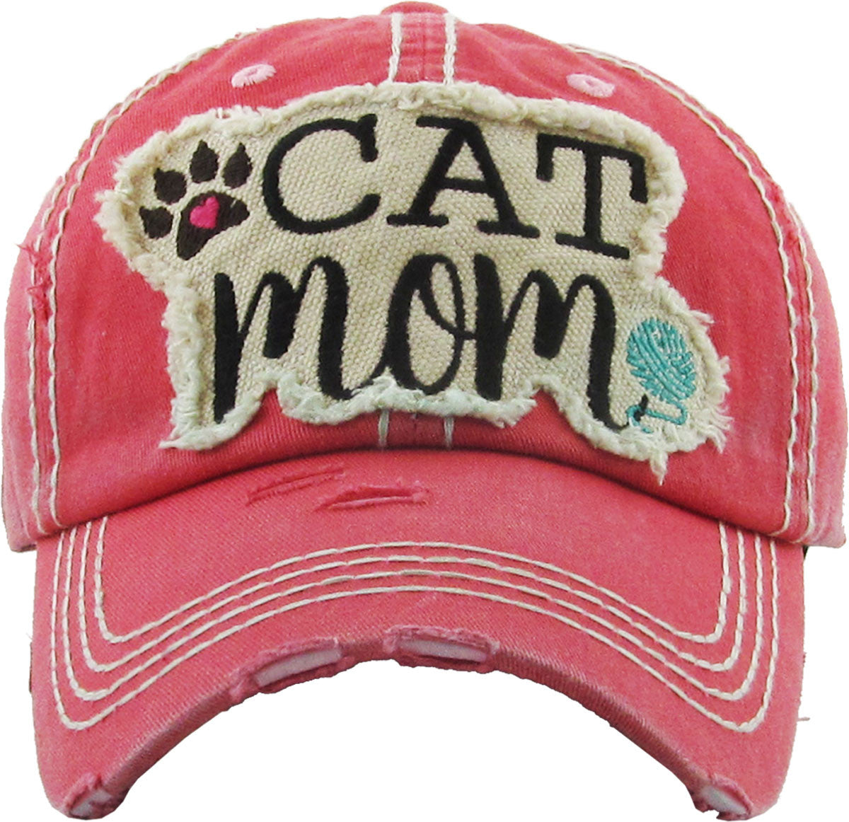 Cat Mom Dad Vintage Baseball Cap - Adjustable Denim Trucker Hat For Men & Women - View #9