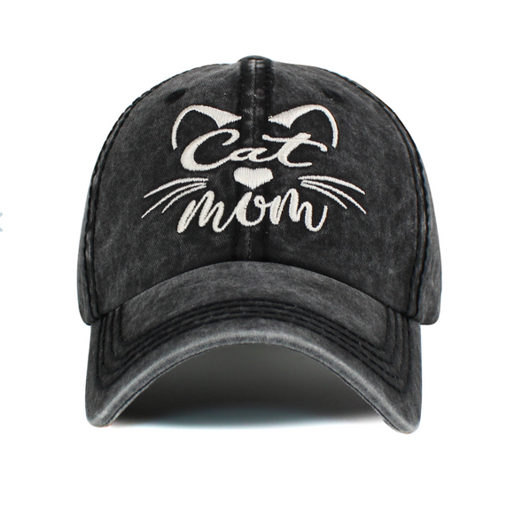Cat Mom Hat Embroidered